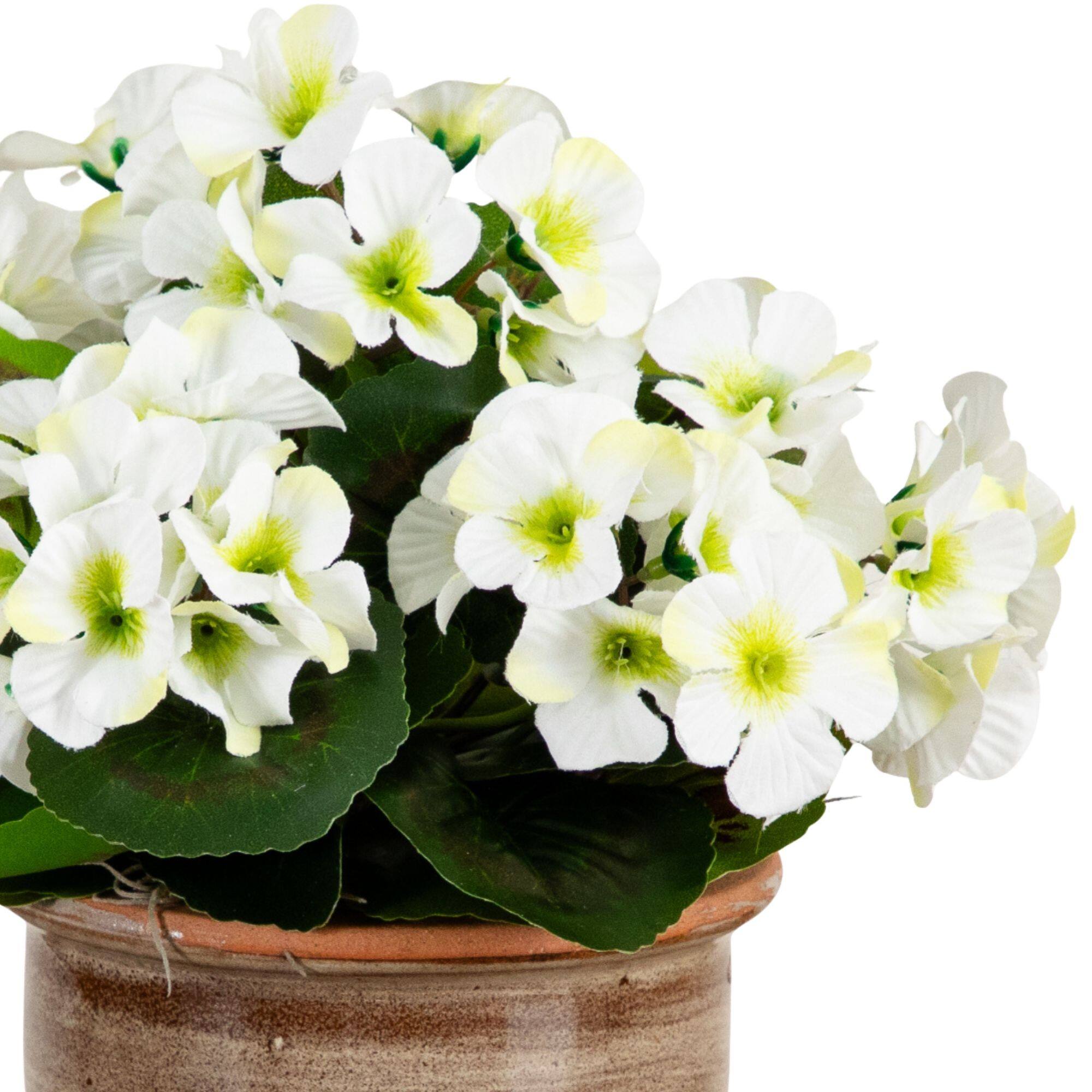 11" UV Resistant Artificial Geranium in Ceramic Planter (Indoor/Outdoor)
